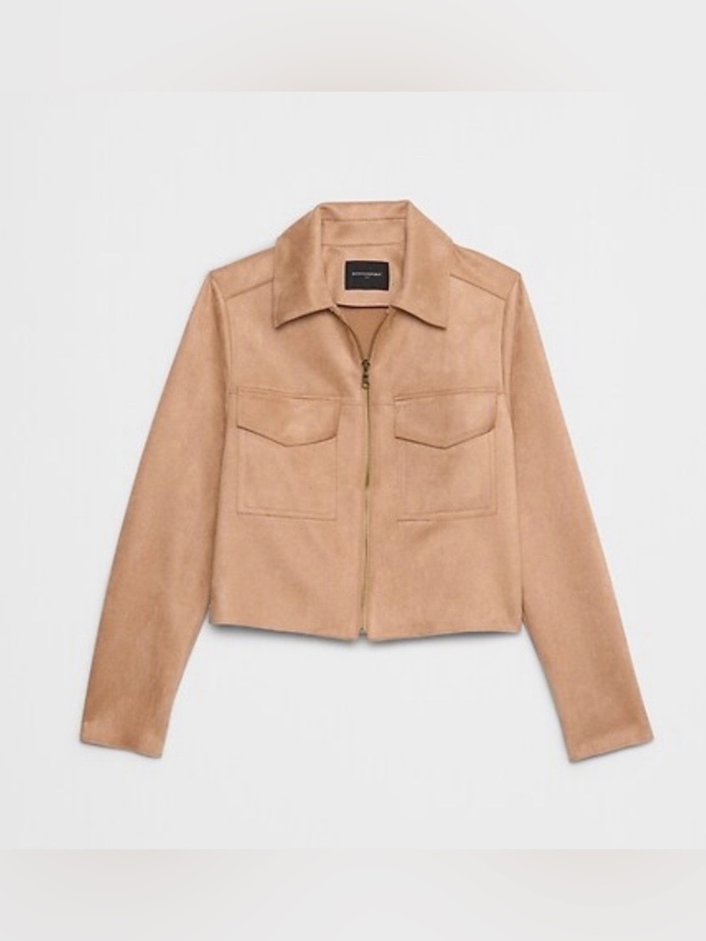 Banana Republic Factory Vegan Suede Cropped Jacket, size M, NWT - Picture 2 of 9